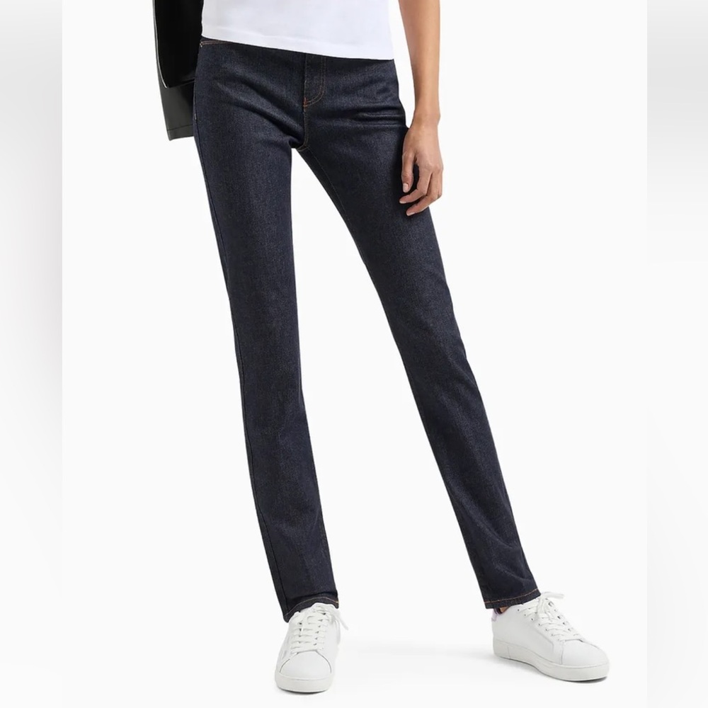 NWT Armani Skinny Slim Jeans Black Denim, Size 26